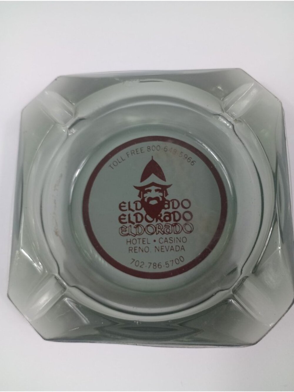 Vintage Smokey Glass Advertising Travel "Eldorado Hotel Casino reno Nevada" As